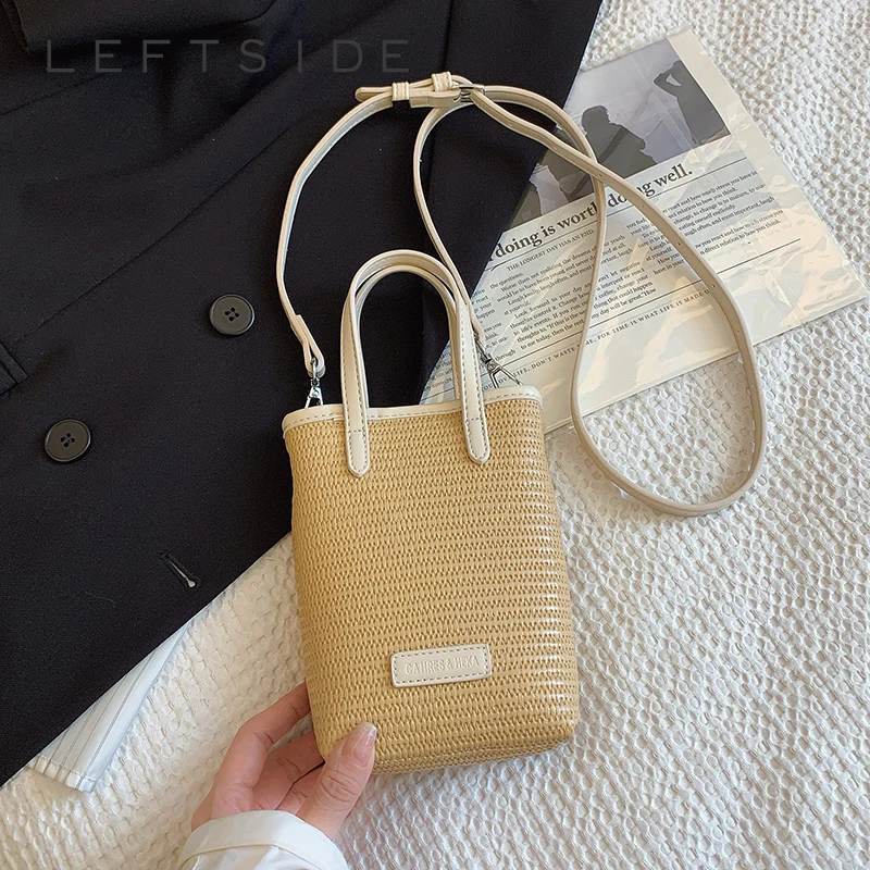 

Левая сторона, мини-дизайнерские соломенные сумки через плечо для женщин, новинка лета 2025, сумка через плечо, женские сумки и кошельки для мобильных телефонов