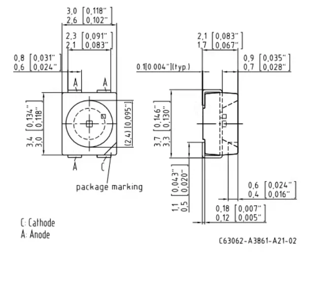 LW E6SG-ABCA-JKPL-46 3528 four pin white common cathode 6000K automotive light bead
