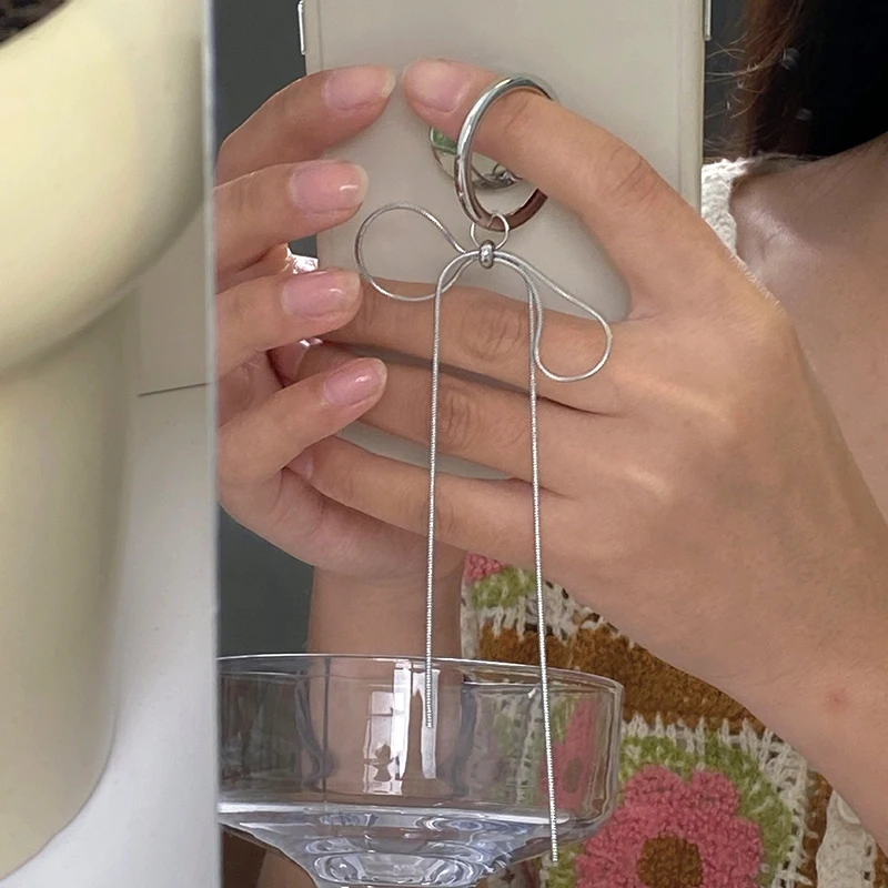 لطيف 3D Bowknot قبضة حامل هاتف كريستال القوس قلادة قوس البنصر حامل داعم اكسسوارات المحمول #2