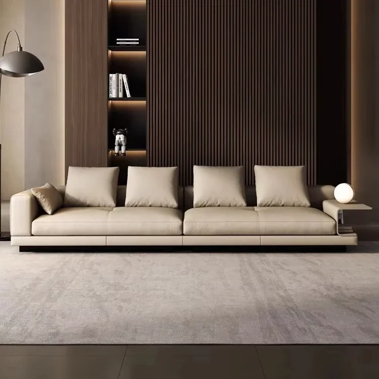 

Furniture Modern Simple Luxury Leather Modular Sofa Set for Living Room Sectional Corner Bed for Hotel or Villa Wood Furniture