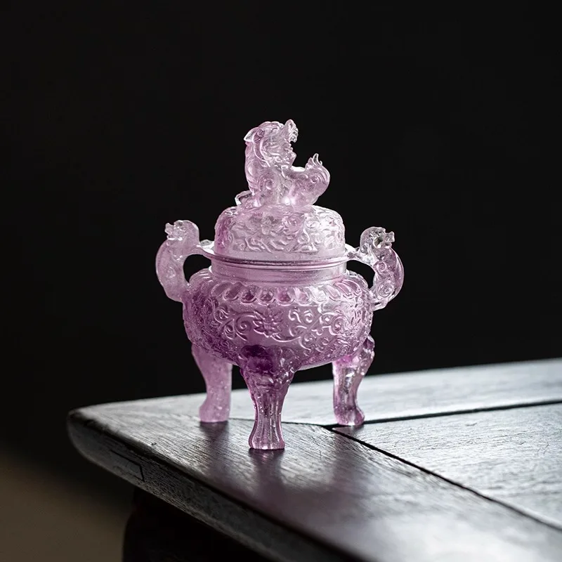 الباستيل القديمة المزجج Lowen البخور الموقد لوحة البخور الموقد البخور ختم الموقد الرجعية الإبداعية طاولة شاي الشاي شاي الحيوانات الأليفة