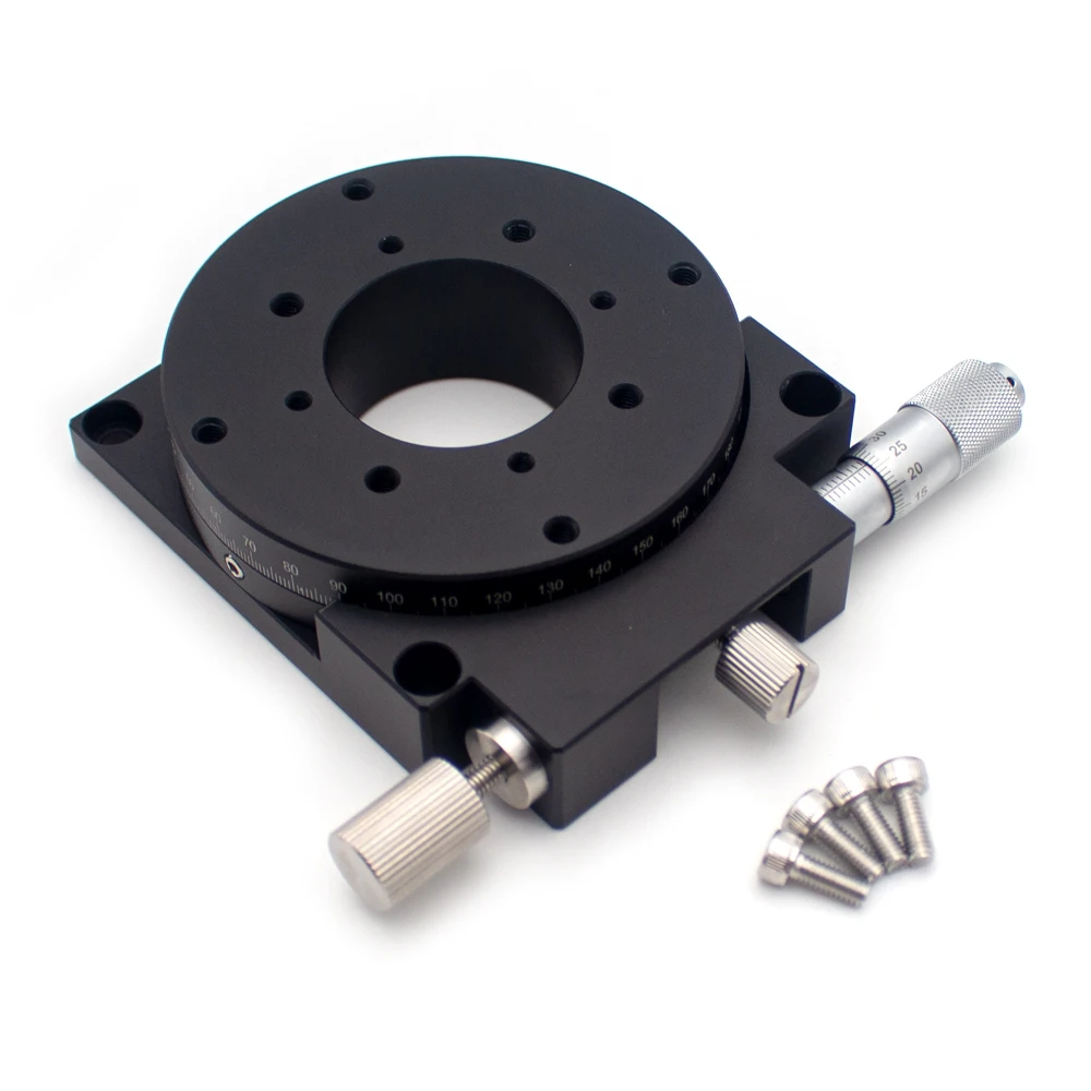 Manual Precision R-Axis Hollow Rotary Stage, 360° Angle Adjustment Platform