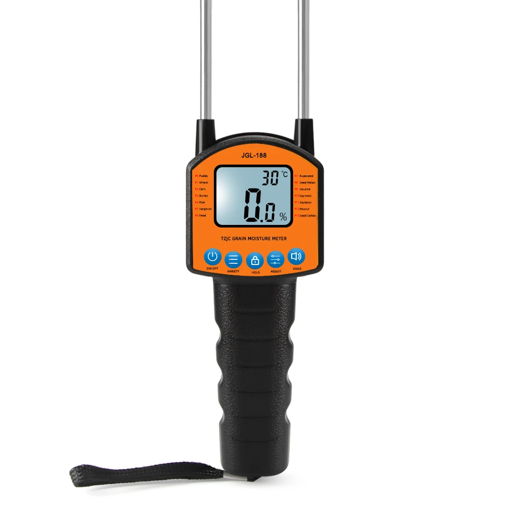 

Digital 14 Kinds Grain Moisture Meter Common Crop Moisture Humidity Meter with Voice Prompt Plug-in Moisture Meter