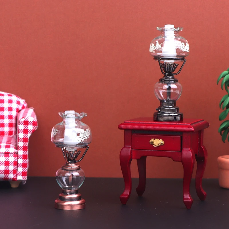 1:12 Dollhouse Miniature LED Light Candlestick Lamp Desk Lamp Home Lighting Model Furniture Decor Toy Doll House Accessories