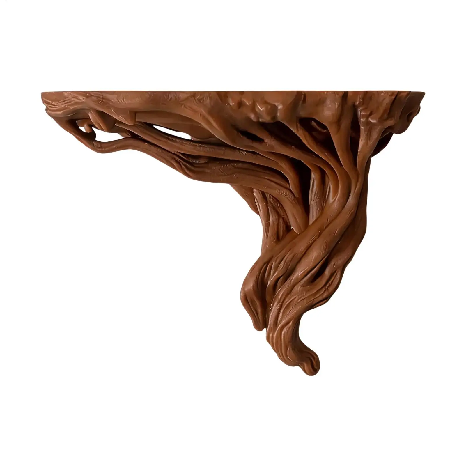 Tree Root Shaped Shelf Wall Rack Bohemian Style Wall Decoration Rustic Tree Root Corner Display Wall Mount Rack Storage Shelves view 4
