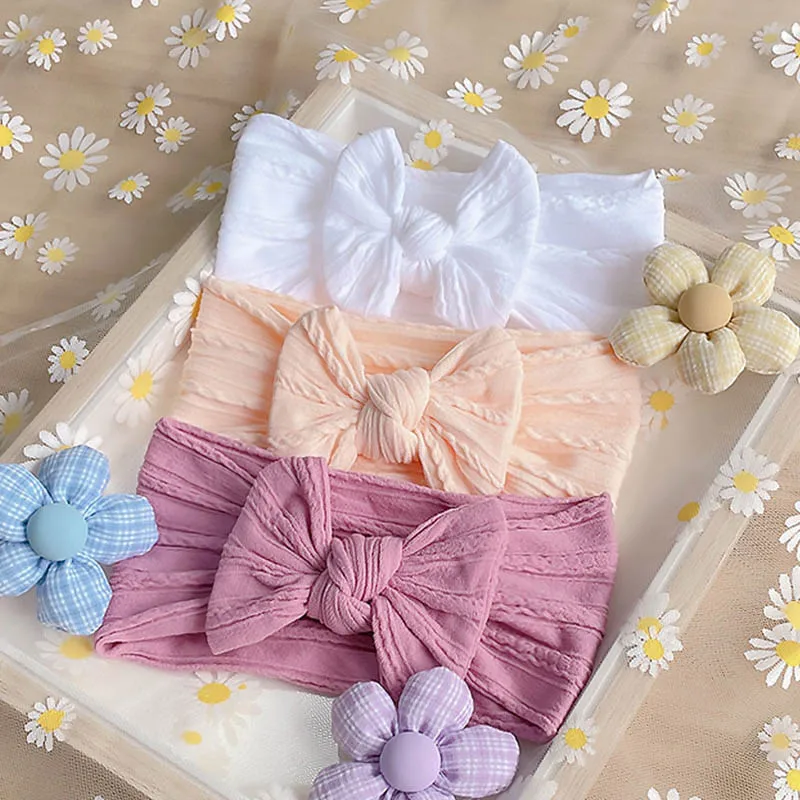 3Pcs/Set Cute Bowknot Baby Headband Turban Soft Elastic Baby Girls Hairband Newborn Hair Band Headwear Kids Hair Accessories