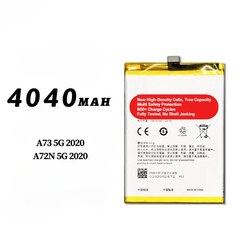 BLP797 for OPPO A73 5G 2020/A72N 5G 2020 Phone Battery 0 Cycle High Capacity Battery Replacement Bateria Grade A Cell with Tools