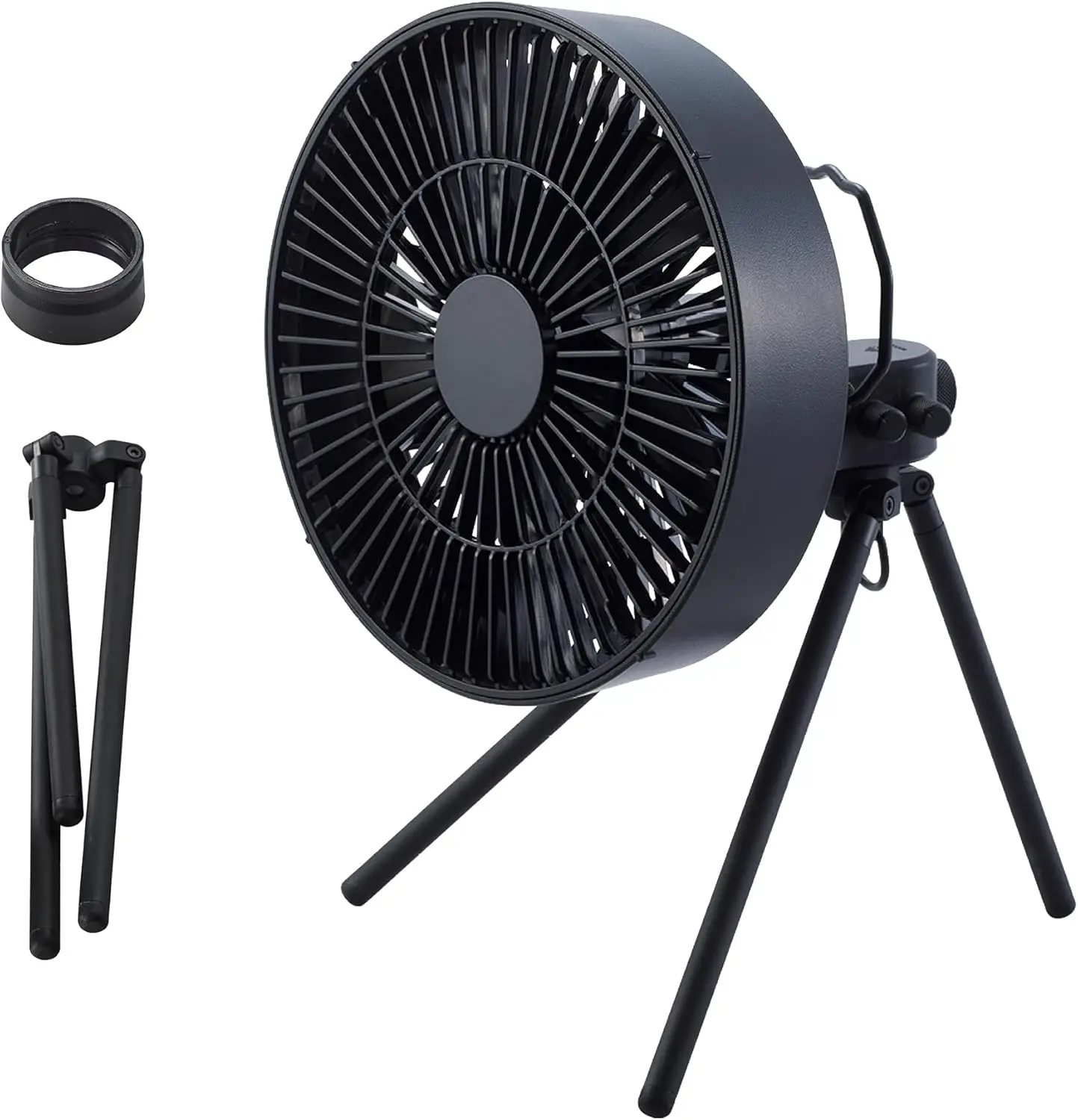 Portable Camping Fan with Tripod, 4 Speeds & Breeze Mode, Adjustable Tilt, USB C Compatible for Outdoor Use