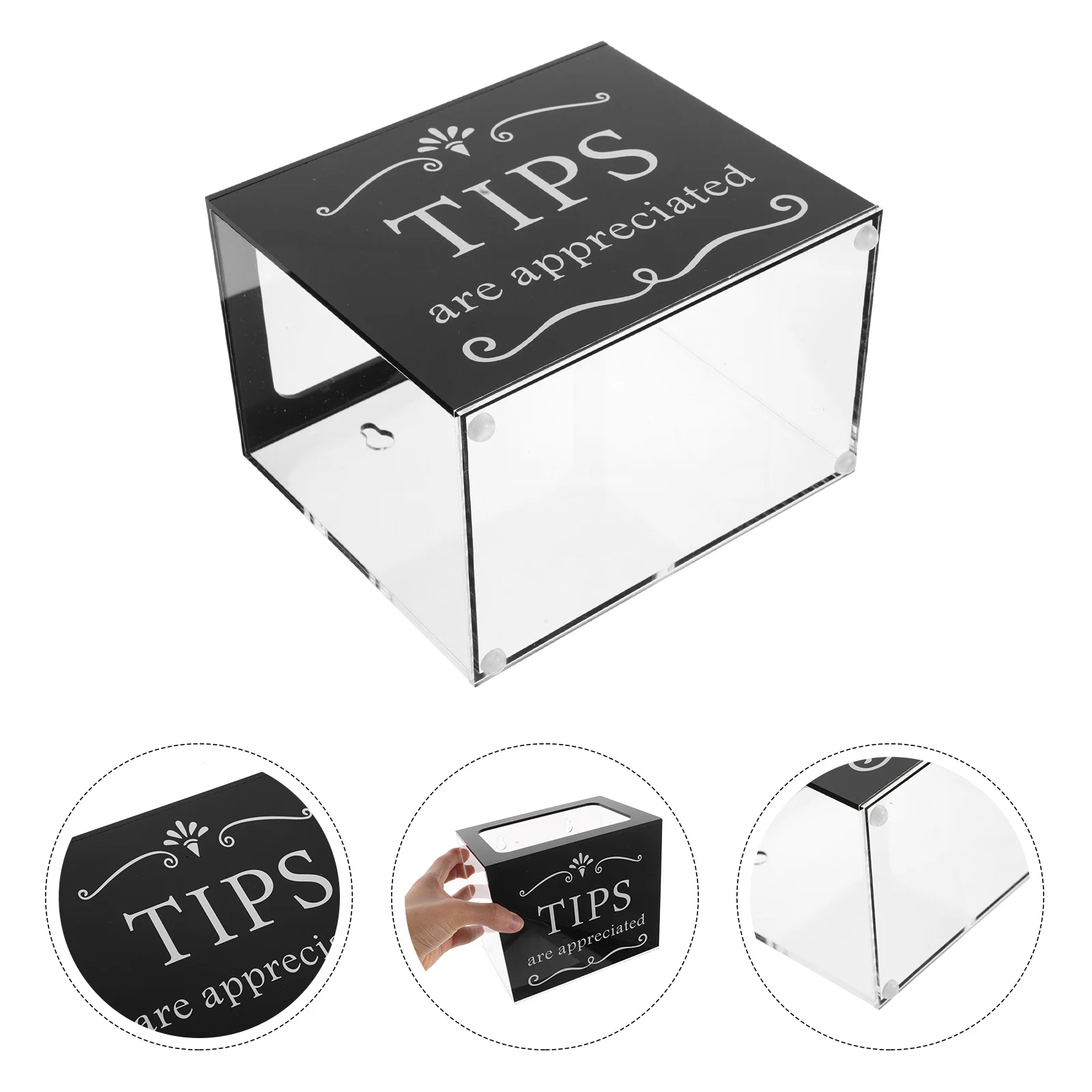 

Money Container for Bars Restaurants Acrylic Tips Box Donation Tip Holder Suggestion Box Raffle Cash Box for Money Storage Conta