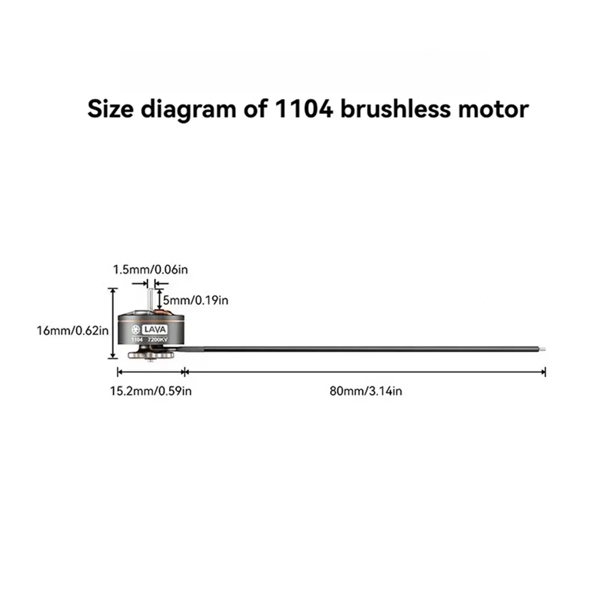 4PCS LAVA 1104 7200KV FPV Brushless Motor 1.5mm Shaft 80MM Wire Length for Pavo20 Pro Brushless Bwhoop Quadcopter