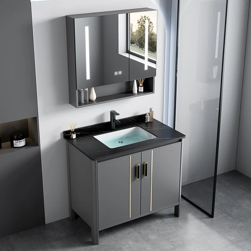 

Bathroom Vanity with Sink Basin Combo Modern Design Bathroom Vanities Set With Drawers and Mirror with Sink