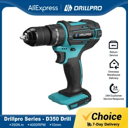 Dillpro 10MM Cordless Impact Drill High-Power Electric Drill Hammer Impact Winter Ice Drill Power Tool For Makita 18V Battery