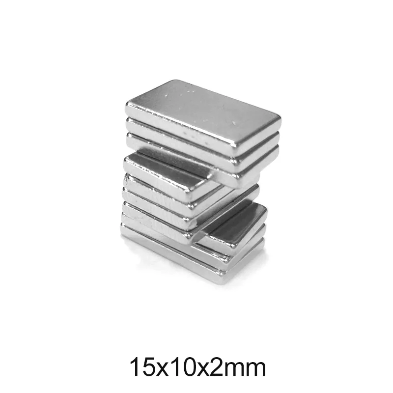 15X10X2 mm Bulk Sheet Neodymium Magnetic 15mm*10mm Strong NdFeB Magnets 15x10x2mm Block Rare Earth Magnet 15*10*2 mm