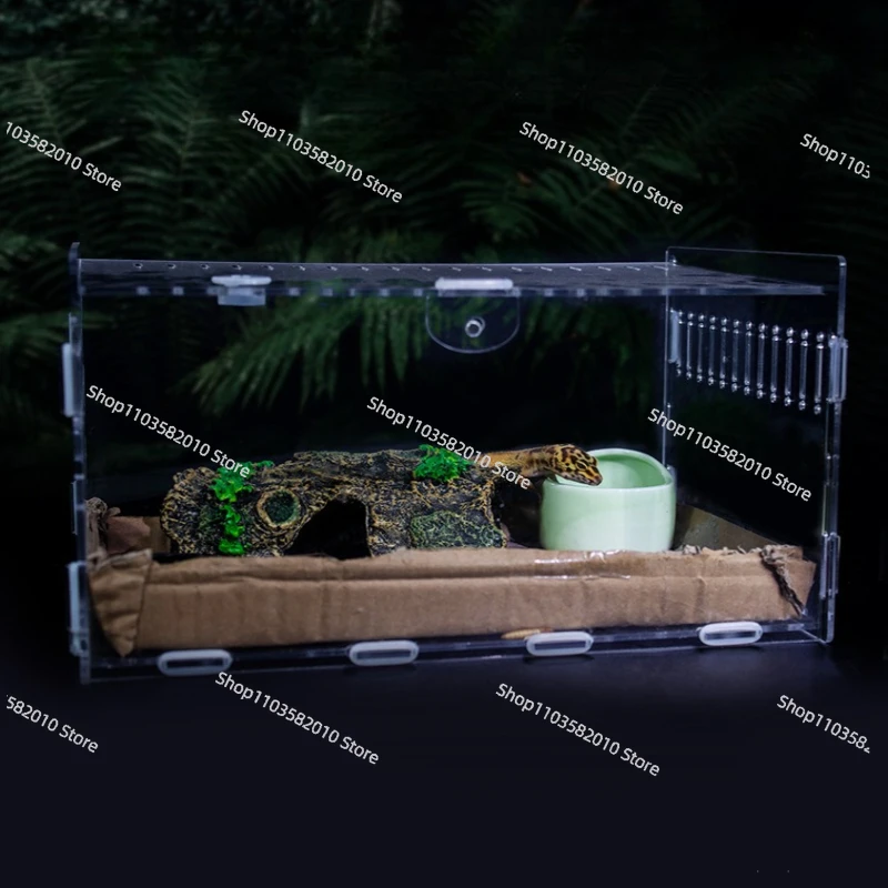 

Transparent Acrylic Reptile Terrarium, Climbing Pet Breeding Box for Snail Lizard Horned Frog Snake, Reptile Display Pet House