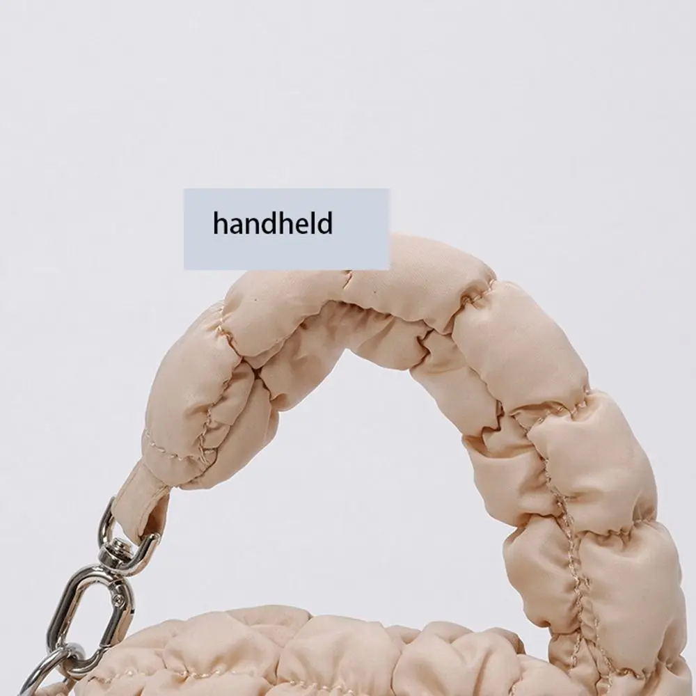 Leuke effen kleur wolk geplooide portemonnee gewatteerde mini handtas tas hanger hangende Koreaanse stijl kaart tas wissel opbergtas