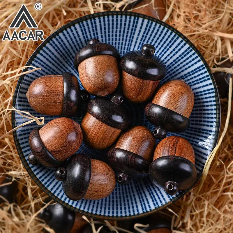 1pc Solid Wood Medicine Pill Box Mini Sandalwood Rescue Pill Case Portable Tablets Storage Sealed Can For Outdoor First Aid Tool