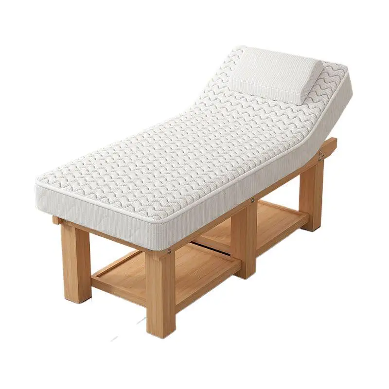

Beauty massage bed Solid wood latex TCM massage physiotherapy special beauty salon ear pattern eyelash spa bed
