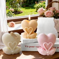 3D Swan Heart Candle Silicone Mold Valentine's Day Handmade Gifts SwanPlaster Resin Ornaments Mould Soap Candle Making Supplies