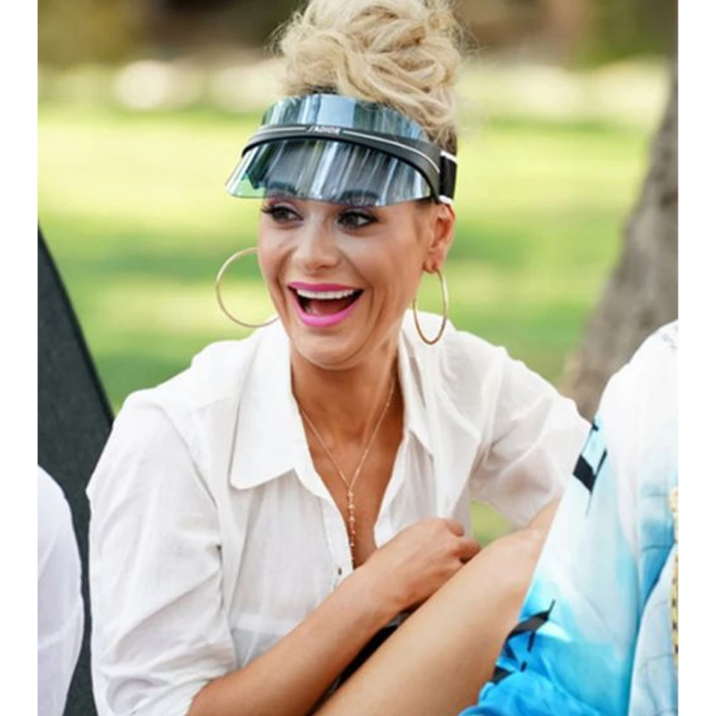 

Небесно-голубая спортивная шляпа от солнца на открытом воздухе, дышащая шляпа с прозрачными полями, анти-ультрафиолетовая шляпа для гольфа, бег, вождение, ПВХ, полый верх, солнцезащитная шляпа