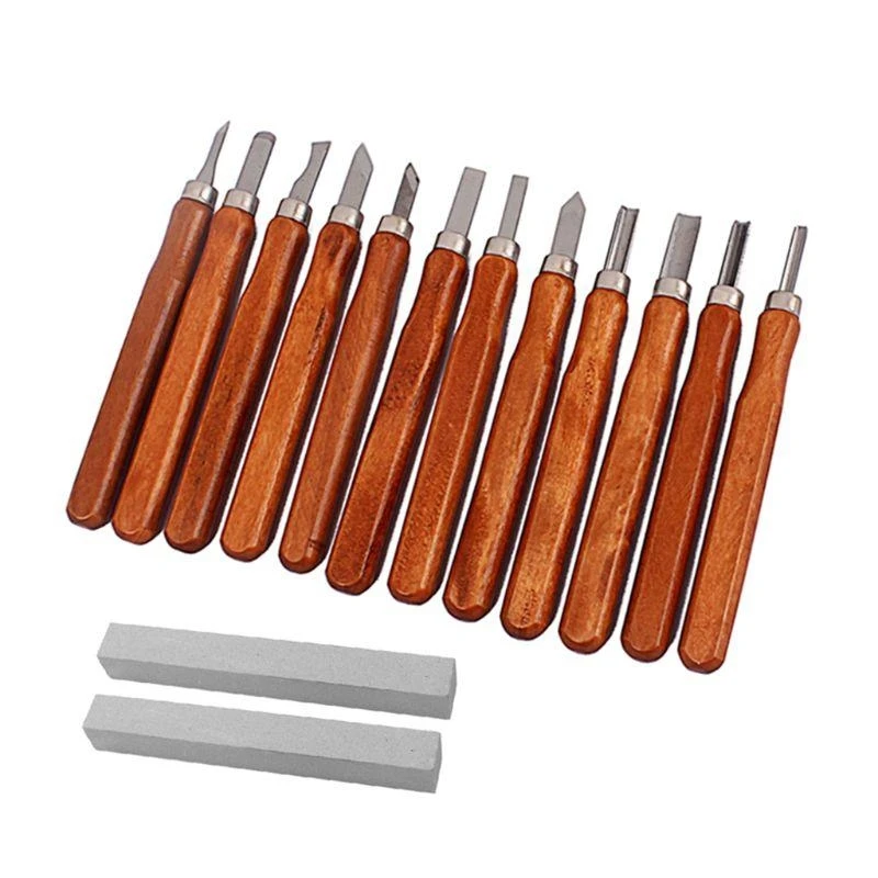 U1JC 14 Pcs/Set Professional Manual Carving Hand Tool Set Carpenters Woodworking DIY Accessories