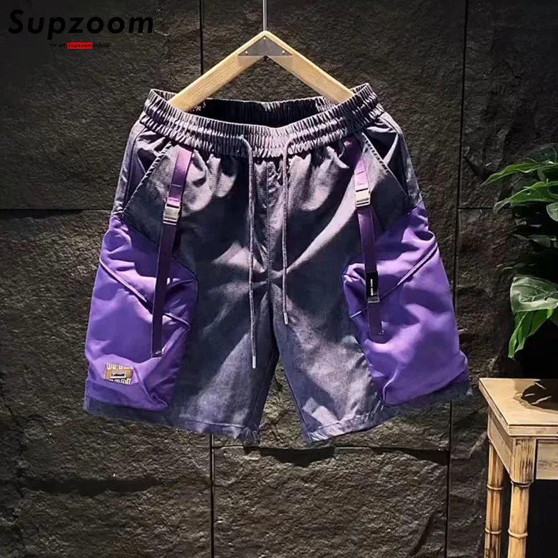 

Supzoom New Arrival Summer Loose Casual High Street Trendy Contrast Color Stitching Pocket Personalized Workwear Shorts Men