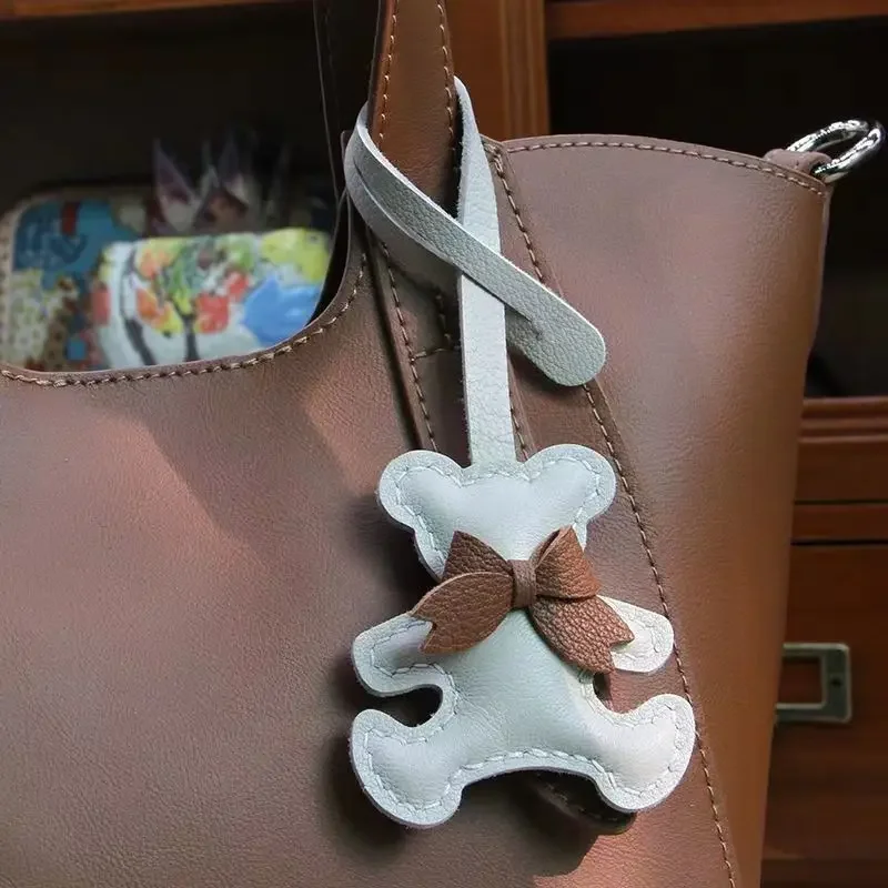 الكرتون بو الحيوان حقيبة أجزاء وملحقاتها لطيف الدب كيرينغ للنساء المفاتيح حقيبة الظهر قلادة الحلي الفتيات هدية #2