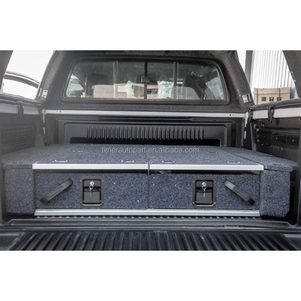 

BYD Shark Ute 1300mm Long High-capacity Truck Bed Slide Out Tool Box Van Durable Cargo Storage Twin Drawer with 2 Fridge Tray