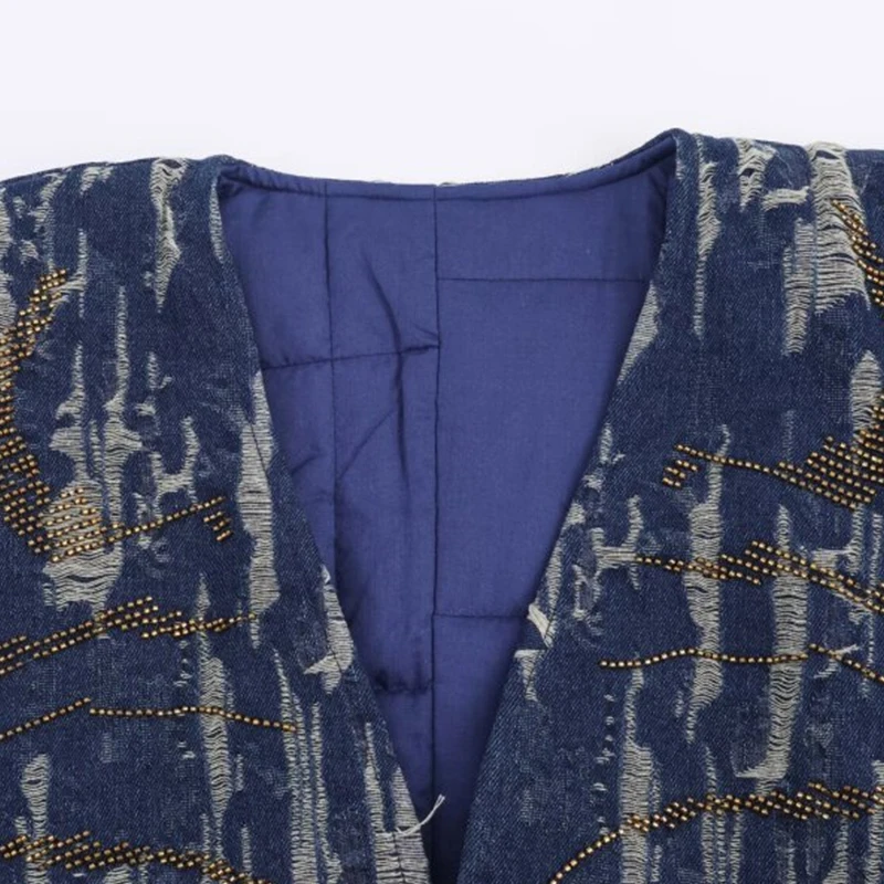 เสื้อแจ็คเก็ตยีนส์สไตล์กิโมโนบุผ้าฝ้าย แฟชั่นลำลอง อุ่นสบายสำหรับฤดูหนาว ทรงหลวม ดูสง่างาม เสื้อคลุมสตรี สตรีทแวร์