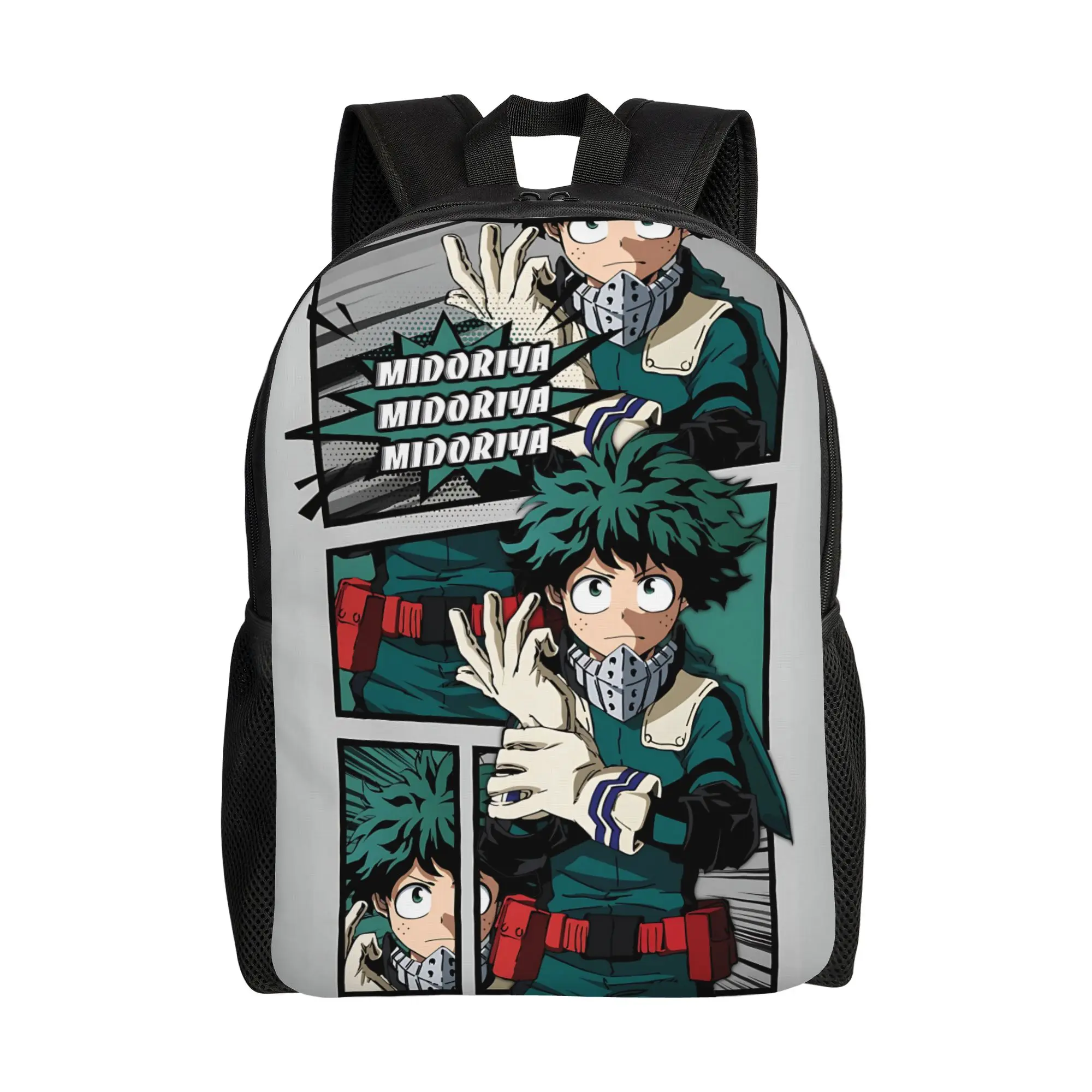 1Piece Backpack I won’t be a hero who’s always crying New School Year Laptop Bag Camping  My Hero Academia Midoriya Izuku