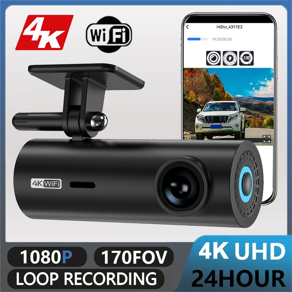 

4K Dash Cam WiFi UHD 3840*2160P Car DVR For Car Surveillance Cameras Video Recorders Dashcam 24H Parking Monitor car accessories