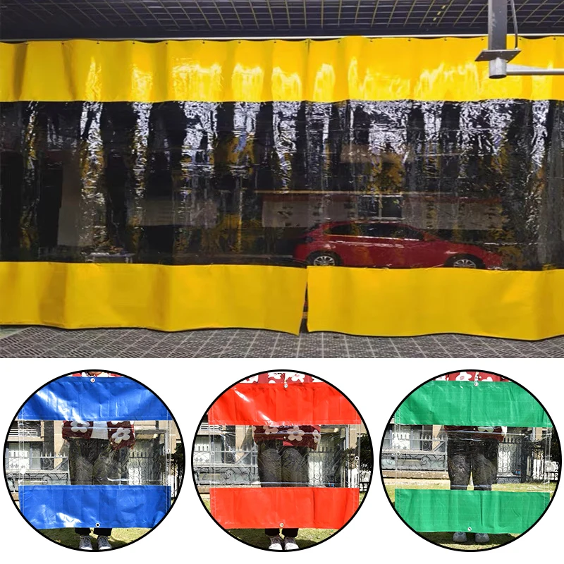 Custom Outdoor Tent Windproof Screen Carwash Room Transparent Rainproof Cloth Yard Pergola Tarpaulin Visible Waterproof Curtain