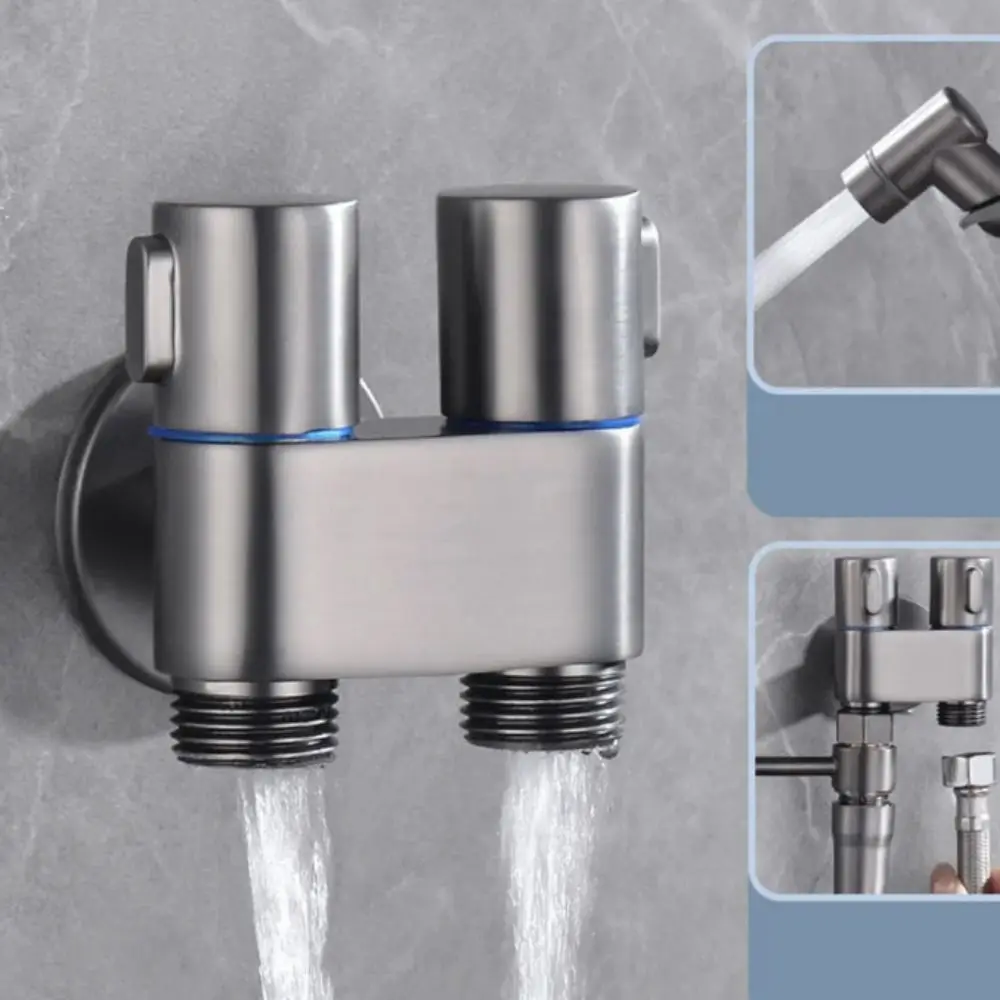 

Смеситель для стиральной машины с двойным управлением, автоматический запор воды, латунный угловой клапан, один в два, герметичный кран, запорный клапан для воды