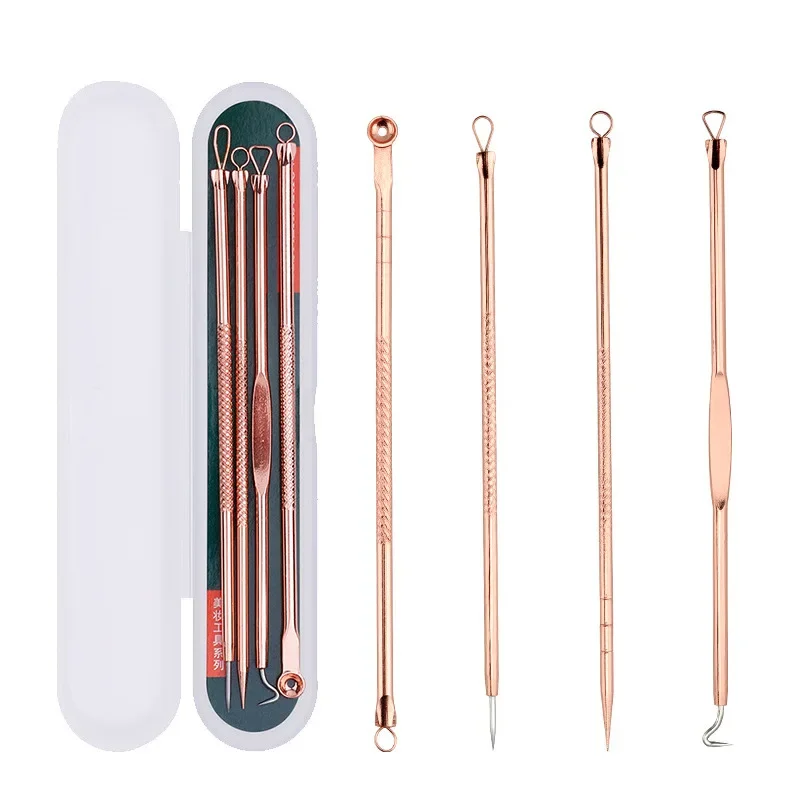 4 ชิ้น/เซ็ต Blackhead Comedone สิวสิว Belmish EXTRACTOR สูญญากาศ Blackhead Remover เครื่องมือช้อนสําหรับ Face Skin Care TOOL