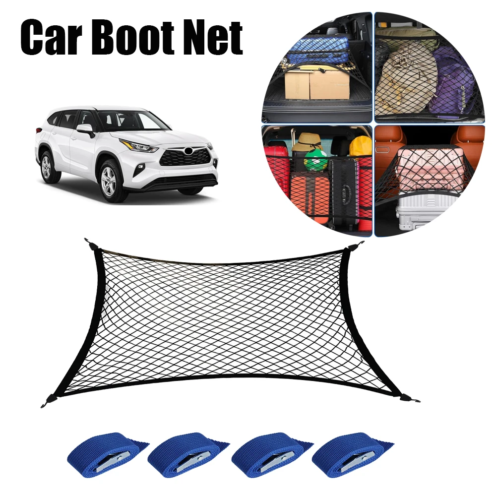

Universal Car Trunk Organizer Elastic Cargo Net Heavy Duty Nylon Mesh Storage For SUV Sedan Travel Camping Storage Accessories