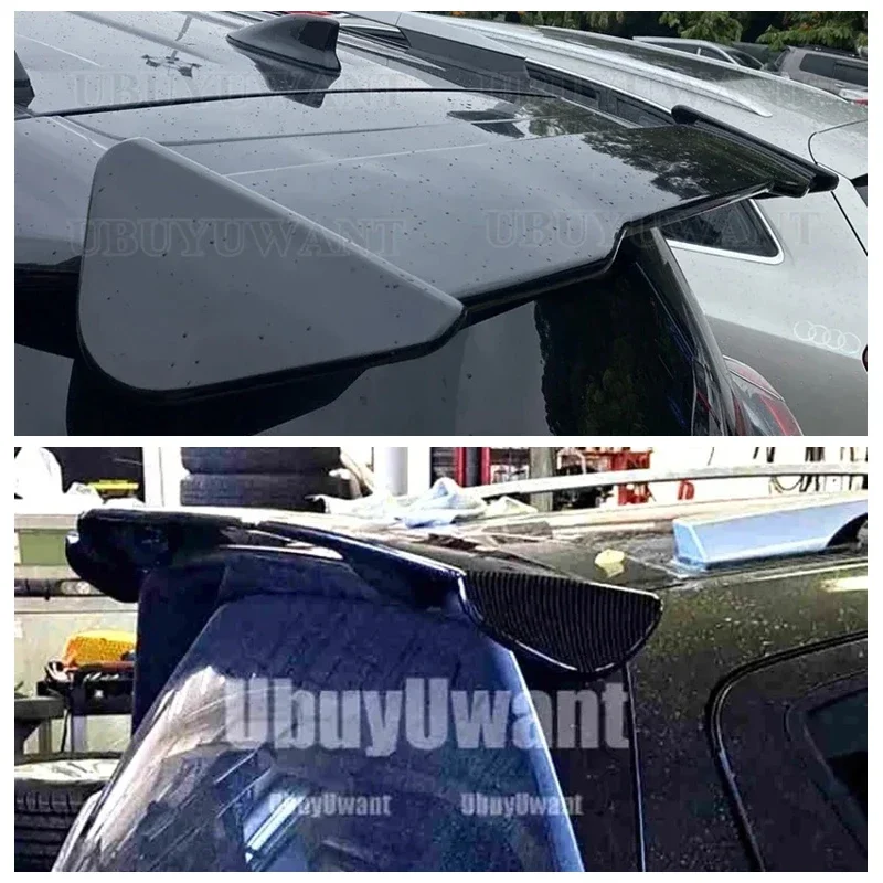 Alerón Trasero Exterior de Plástico ABS en Negro Brillante / Estilo Fibra de Carbono, Accesorios para Carrocería de Chevrolet Spark Hatchback
