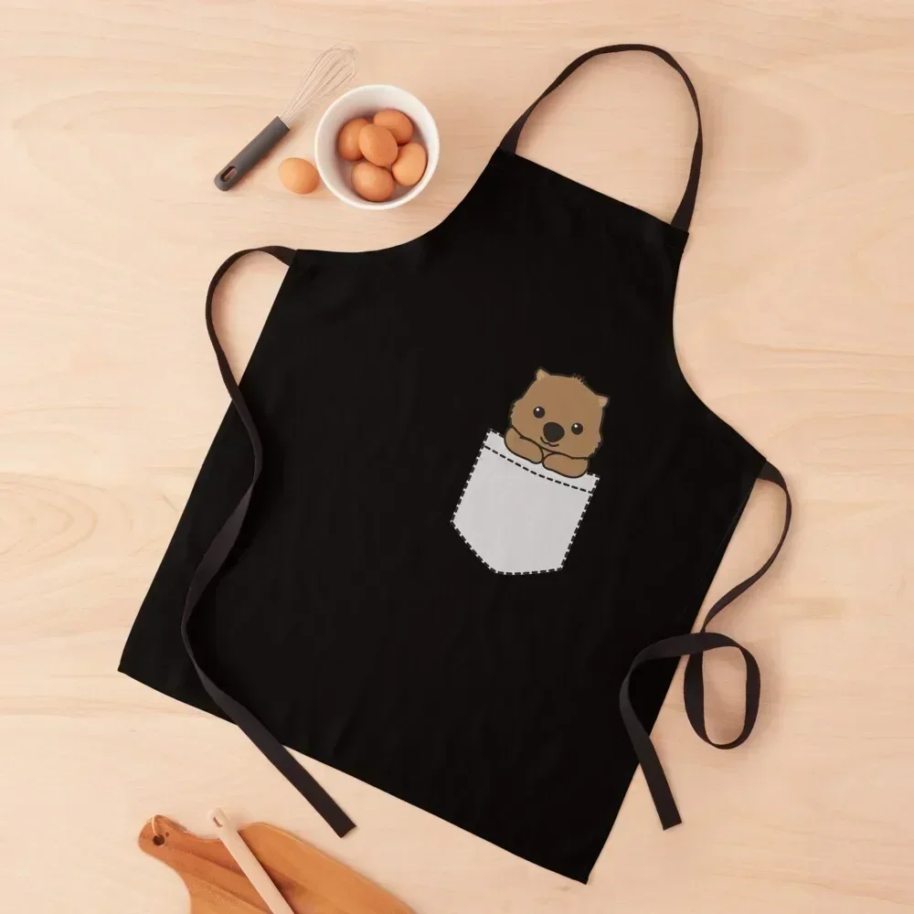 

Wombat Pocket Apron Kitchen Women For Man Cute Kitchen Accessories with personal logo Apron