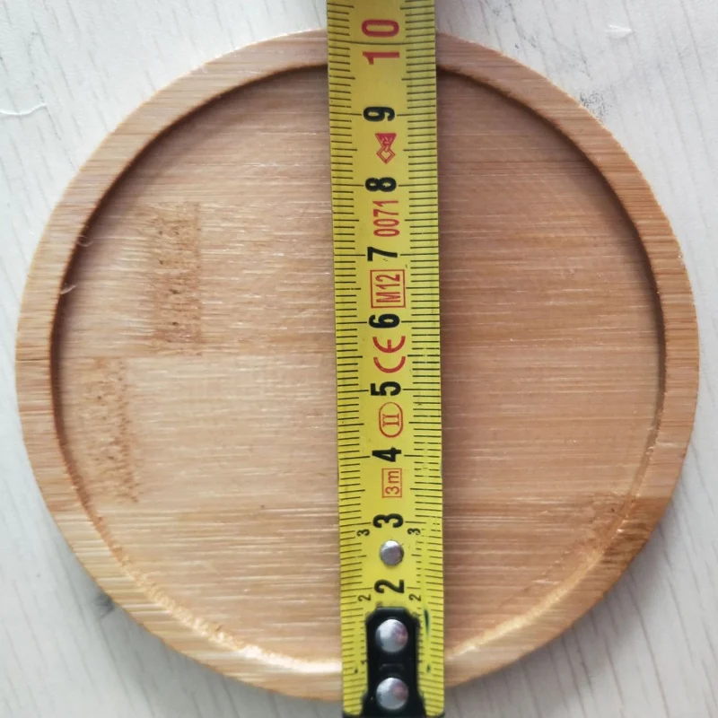 Round Bamboo Tray Bonsai Holder Flower Pot Tray Cup Pad Coaster Plate Wooden Flowerpot Tray Home Office Decor Planter Pots Mat