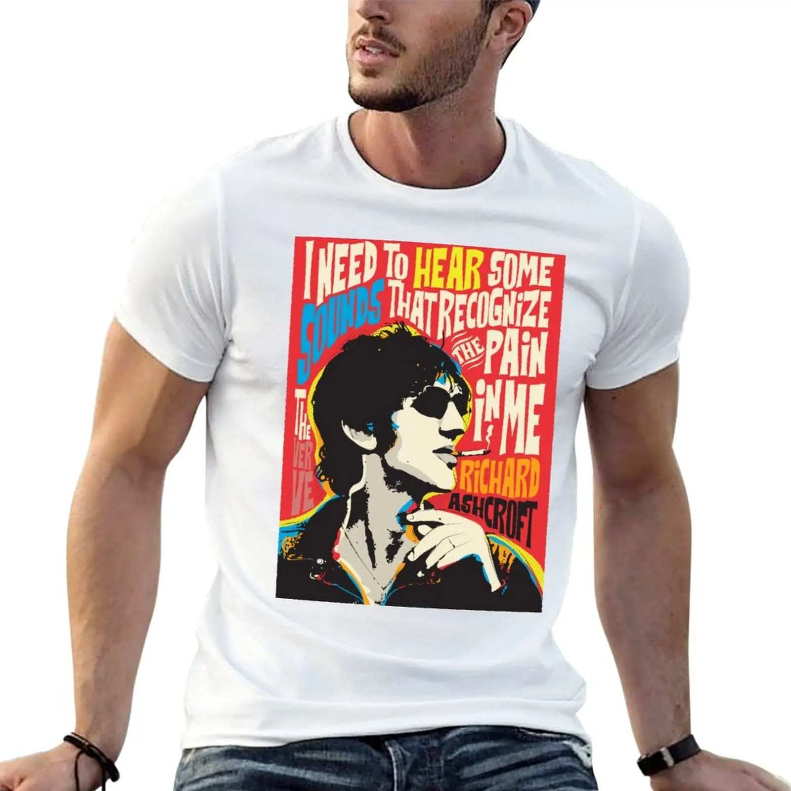 

Richard Ashcroft Pop Art Quote T-Shirt anime t shirts oversize man t shirt cotton high quality T-Shirt