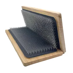 1 Pair Wood Drawing Mat Hair Holder for Wig Making Use Drawing Card with Curved Needle