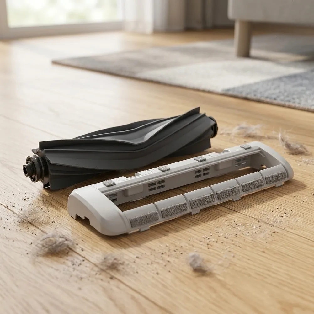 ABS Rubber Cleaning Brush Robot Vacuum Brush Set For Thorough Home Cleaning Adjustable Rotation Angle Efficient Dust Sweeping