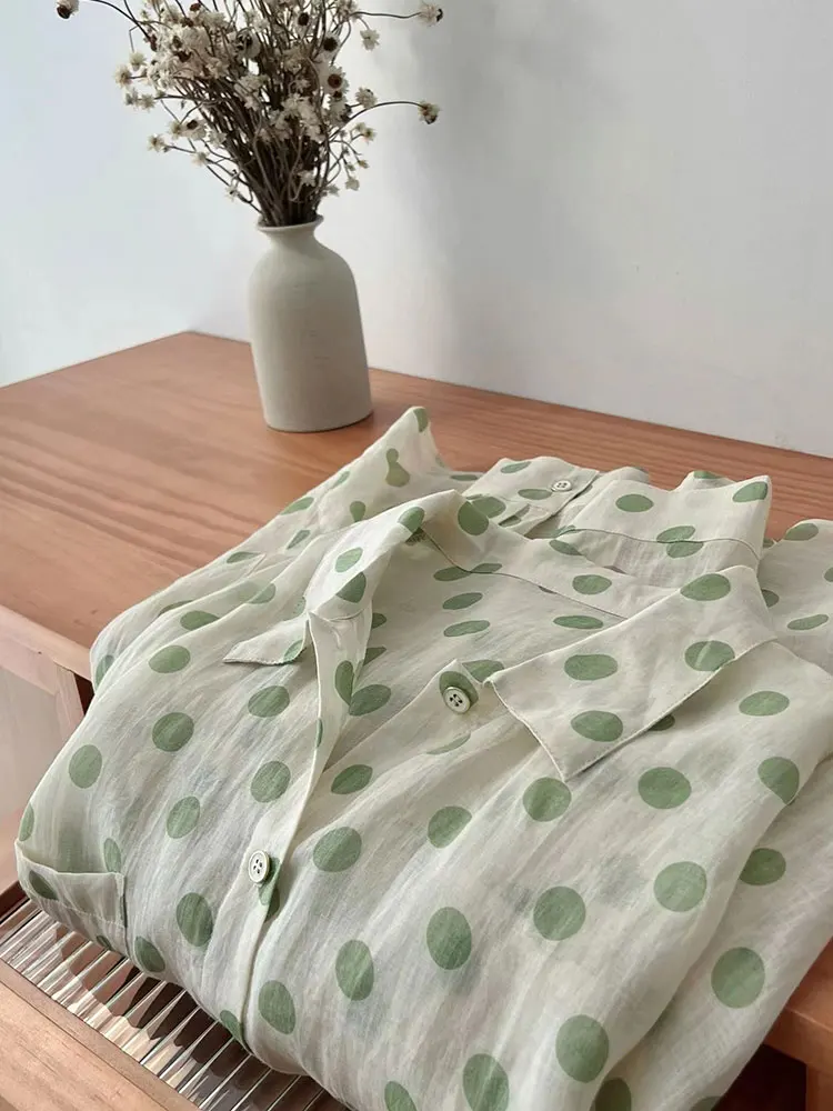 

Menswear Japanese Sle Cotton Linen irt Women Spring Summer Thin Outerwear Sun Protection Small Size Collar Print