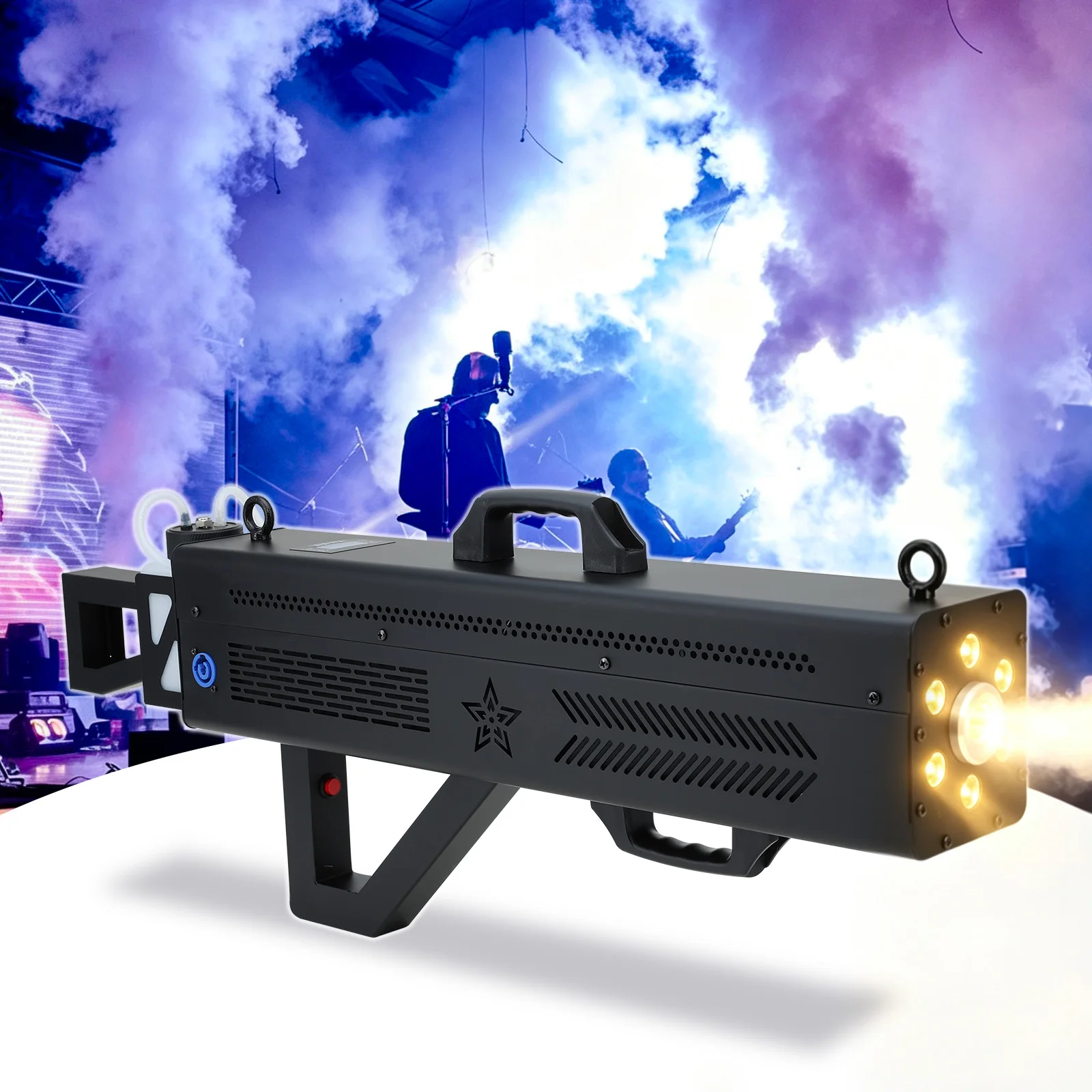 1700W LED RGB Handheld Smoke Gun Stage Special Effect Equipment Smoke Sprayer for DJ Disco Christmas Party Wedding
