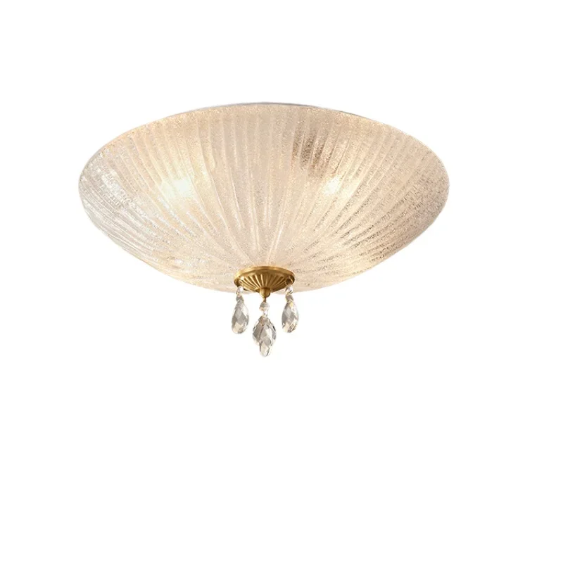 

French medieval style bedroom glass crystal lamp advanced ceiling lamp