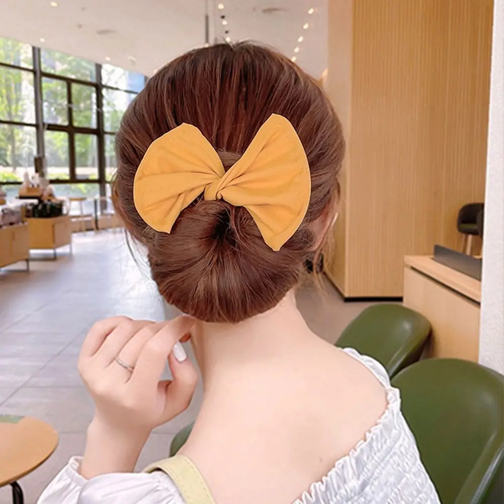 Multicolor Print Headband Hairpin Women Girl Cloth Hair Circle Bun Maker Ponytail Holder Headband Curler Hair Styling Accessory