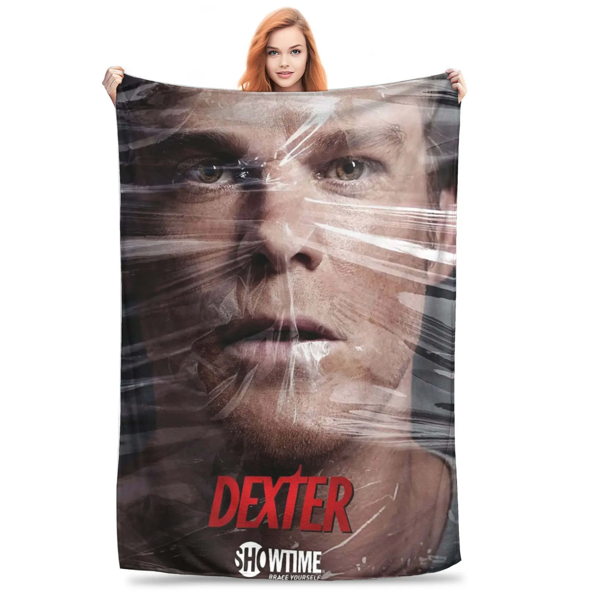 Flannel Throw Blanket Dexter Morgan Movies Warm Plush Blankets Soft Bedding for Bed Living room Home Travel Couch