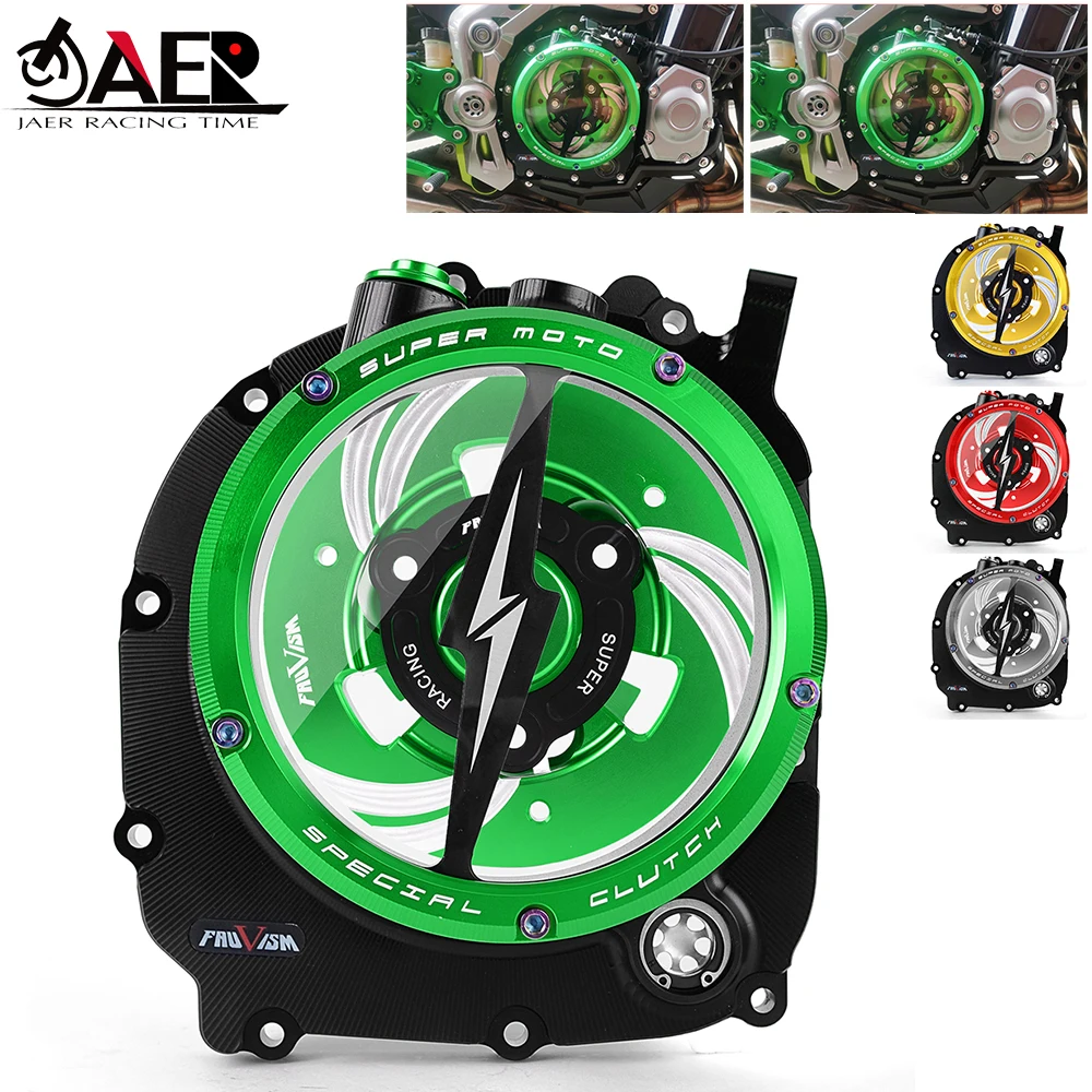 ZR900 Z900 RS 2017-2024 Engine Clear Clutch Cover Protector Guard for Kawasaki Z900 Z 900 Motorcycle Chain Guaud Cover
