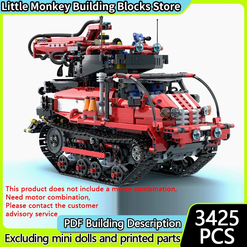 

Urban Rescue Vehicles Model MOC Building Bricks Tracked Fire Truck Modular Technology Children Holiday Gifts Assemble Toys Suit