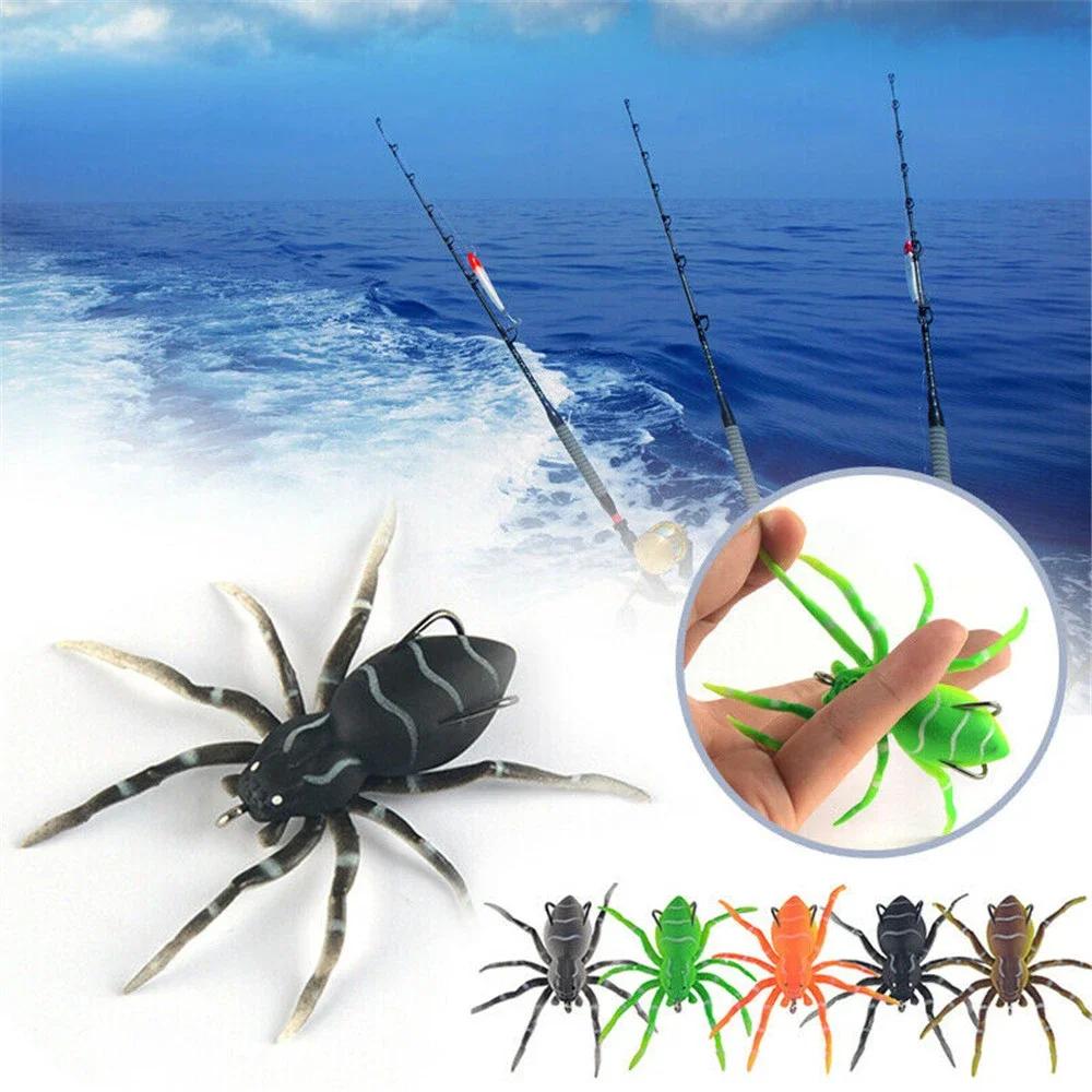 

Spider Fishing Lure Soft Plastic Bait with Treble Hooks Lifelike Design for Bass Trout Freshwater Saltwater Fishing