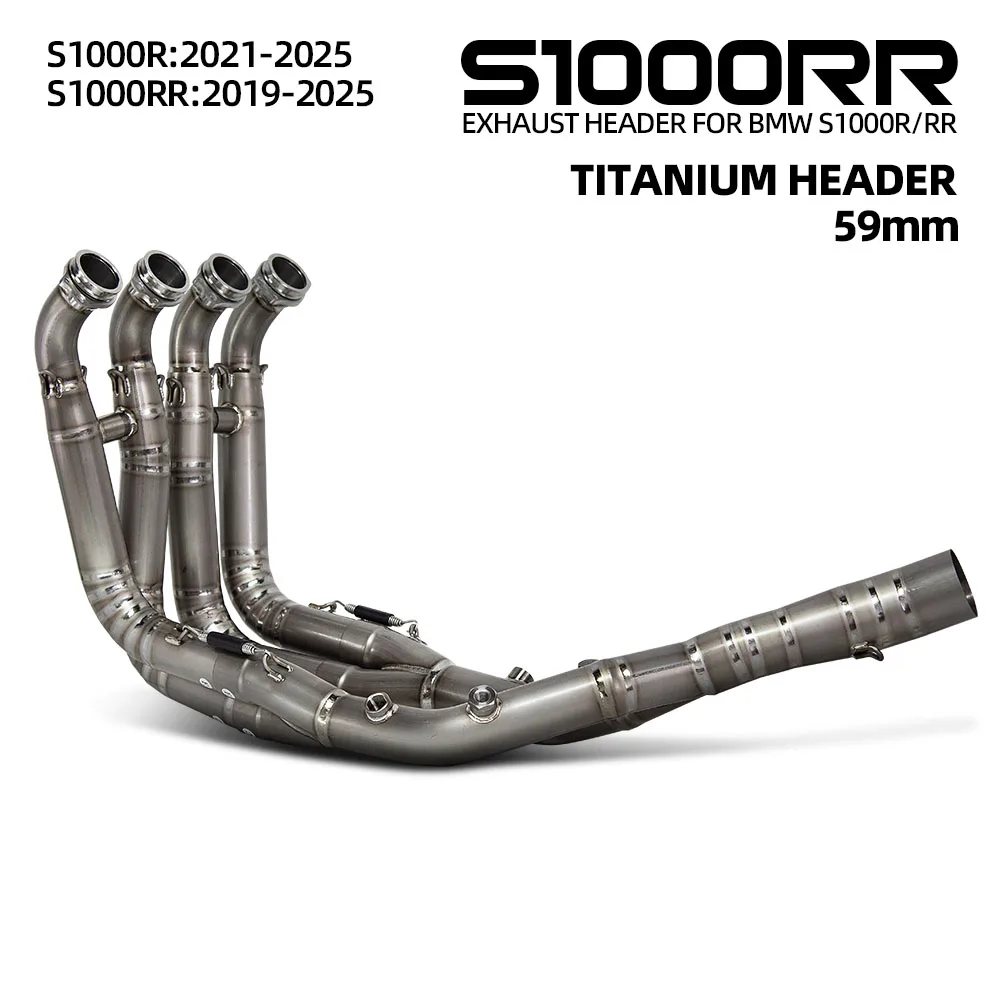 

For BMW S1000RR 19-26 M1000RR 19-25 S1000R M1000R 21-26 S1000 M1000 MotorcycleFront Link 60MM Header Compatible Original Muffler
