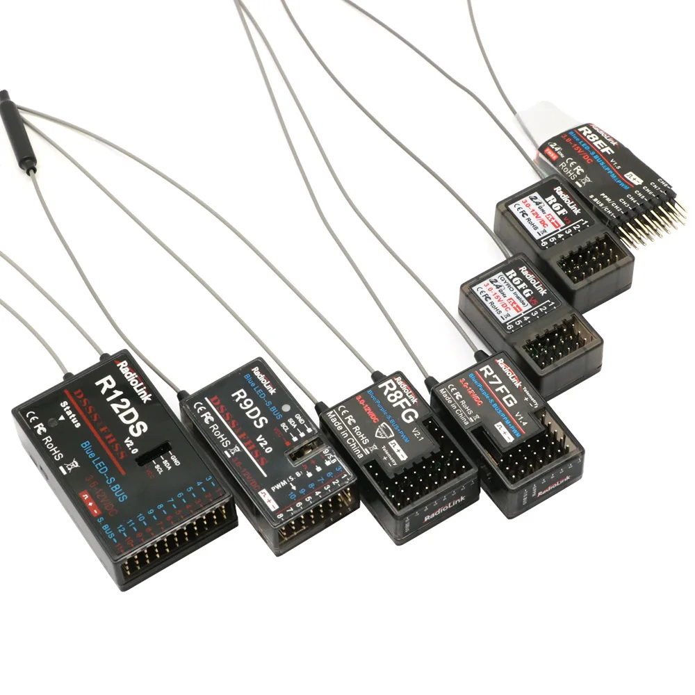 Radiolink R12DSM R12DS R9DS R8SM R8EF R8FM R8F R7FG R6DSM R6DS R6FG R6F R4FG R4F RCレシーバー 2.4G RCカー 飛行機 AT9S AT10用